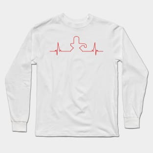 Shivling heartbeat red Long Sleeve T-Shirt